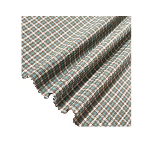 Twill check yarn-dyed checked fabric Uniform polyester rayon spandex fabric used in pants, skirts and suits