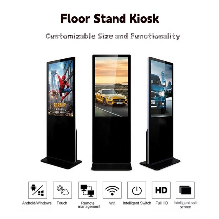 Smart Kiosk Vertical LCD Advertising Display Interactive Panel Digital Signage Totem Floor Standing Touch Screen