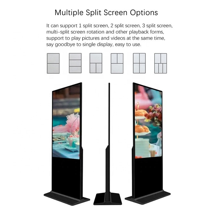 Smart Kiosk Vertical LCD Advertising Display Interactive Panel Digital Signage Totem Floor Standing Touch Screen