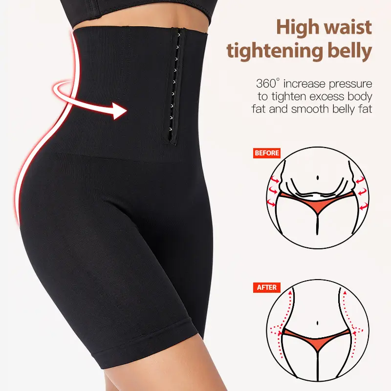 Plus Size Breasted Women High Waist Body Shapewear Firm Tummy Control Pants Hook Butt Lifter Buttocks Thigh Slim Girdle Panties