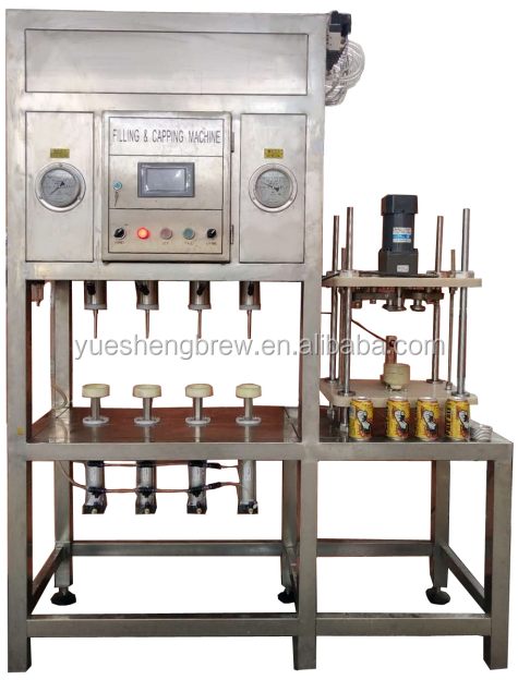 semi auto beer can bottle filling  capping machine 6 head beer bottling machine  for sale