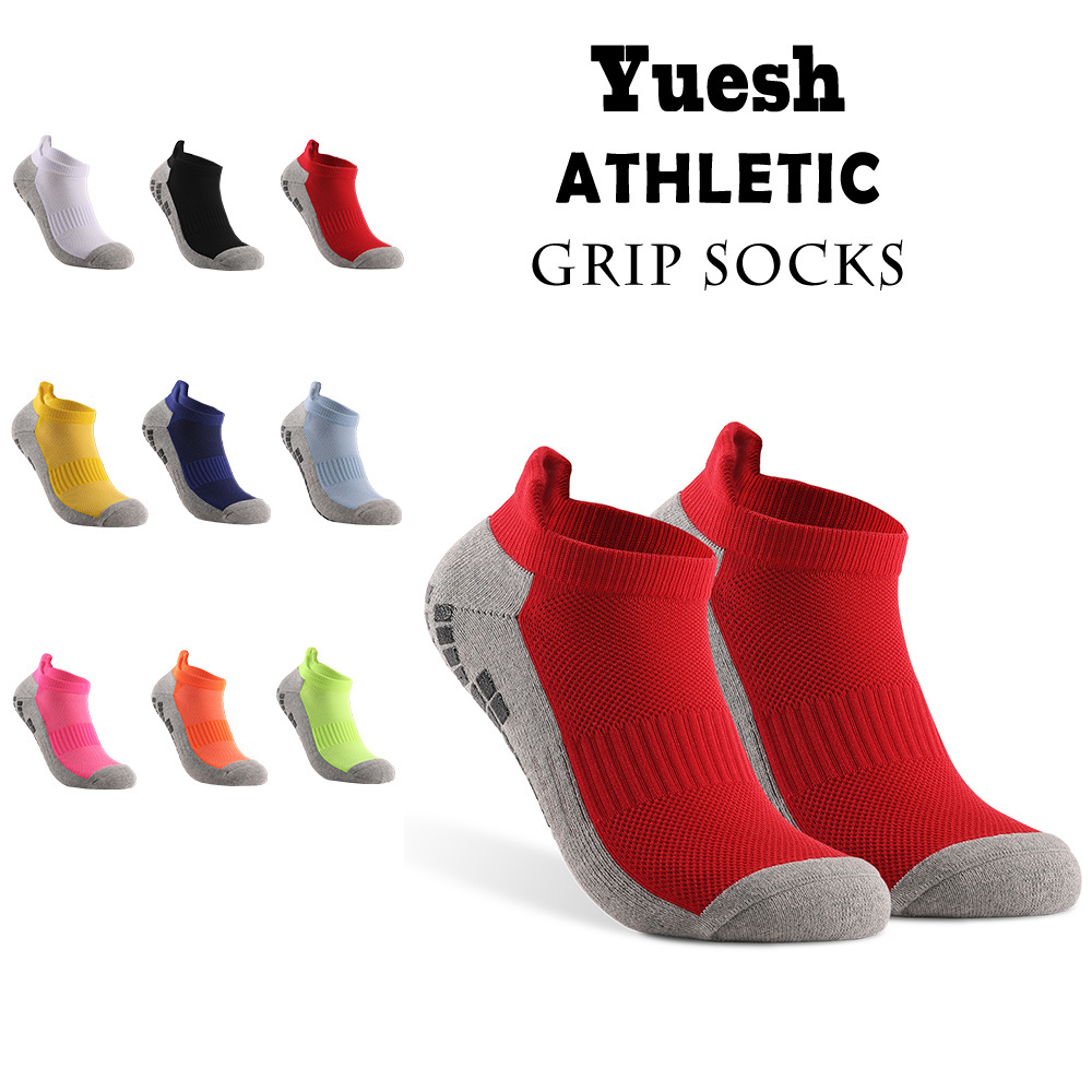 Cheap Price Terry Bottom Compression Athletic Anti-slip Grip Football Socks Ankle Short Sports Soccer Socks