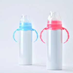 US Warehouse stocked 8oz Stainless Steel Double Walled Children Safe Baby Feeding Bottle Straight Sublimation Sippy Cup