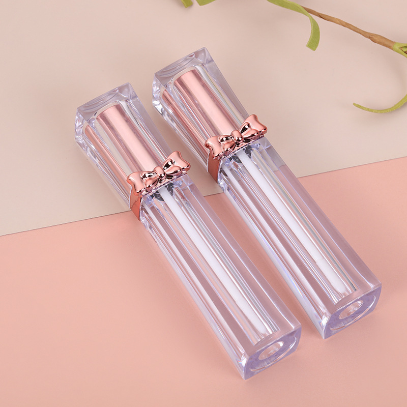 4ml custom luxury lip tint bottle rose gold bow square empty lipgloss tube lip gloss containers tube lip gloss tubes