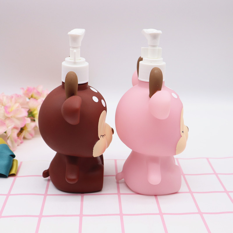 Lovely Design shampoo bottle 300ml Cartoon Shape plastic bottles with pump Plastic Empty Cosmetic baby shampoo bottle