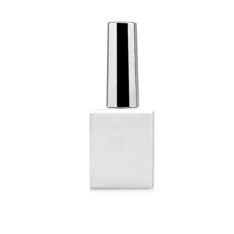 Hot color ODM OEM custom Logo Empty Rectangle Shape UV Gel Nail Polish Glass Bottle with Brush