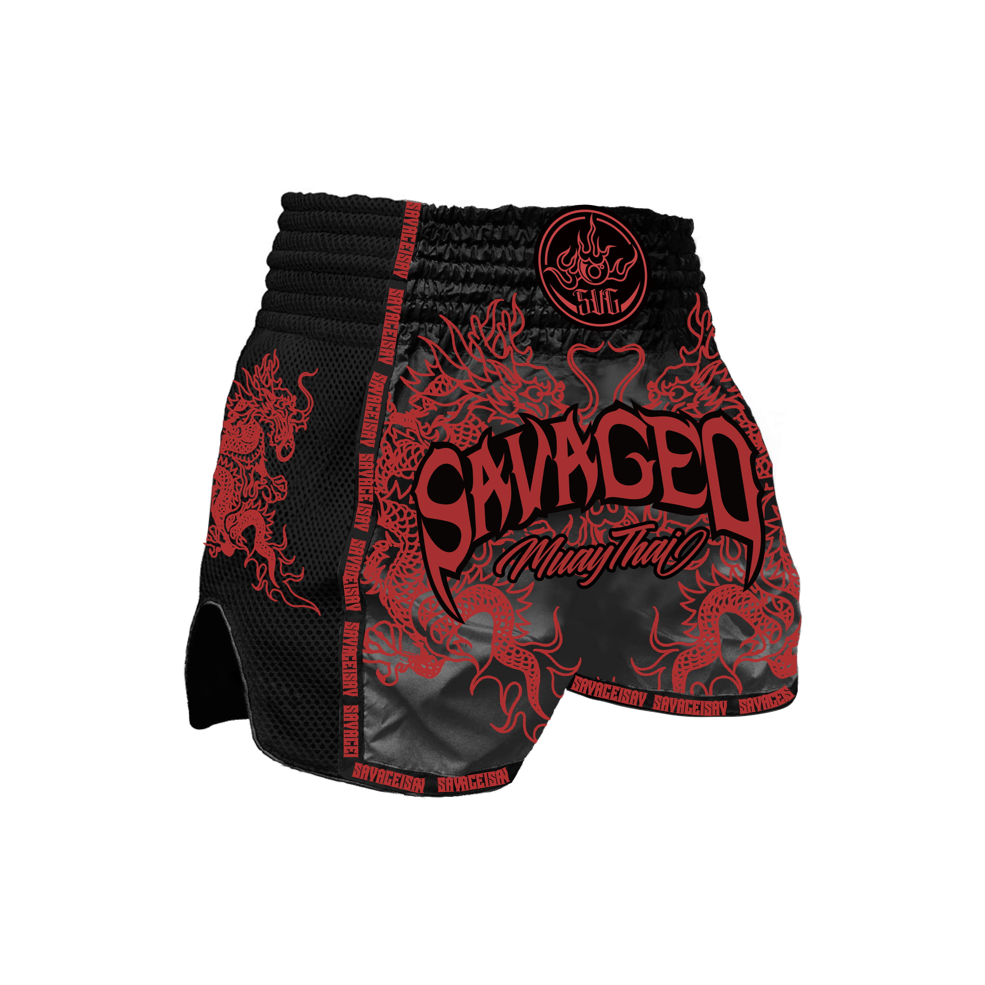 Embroidery muay thai shorts custom short muay thai kick boxing shorts