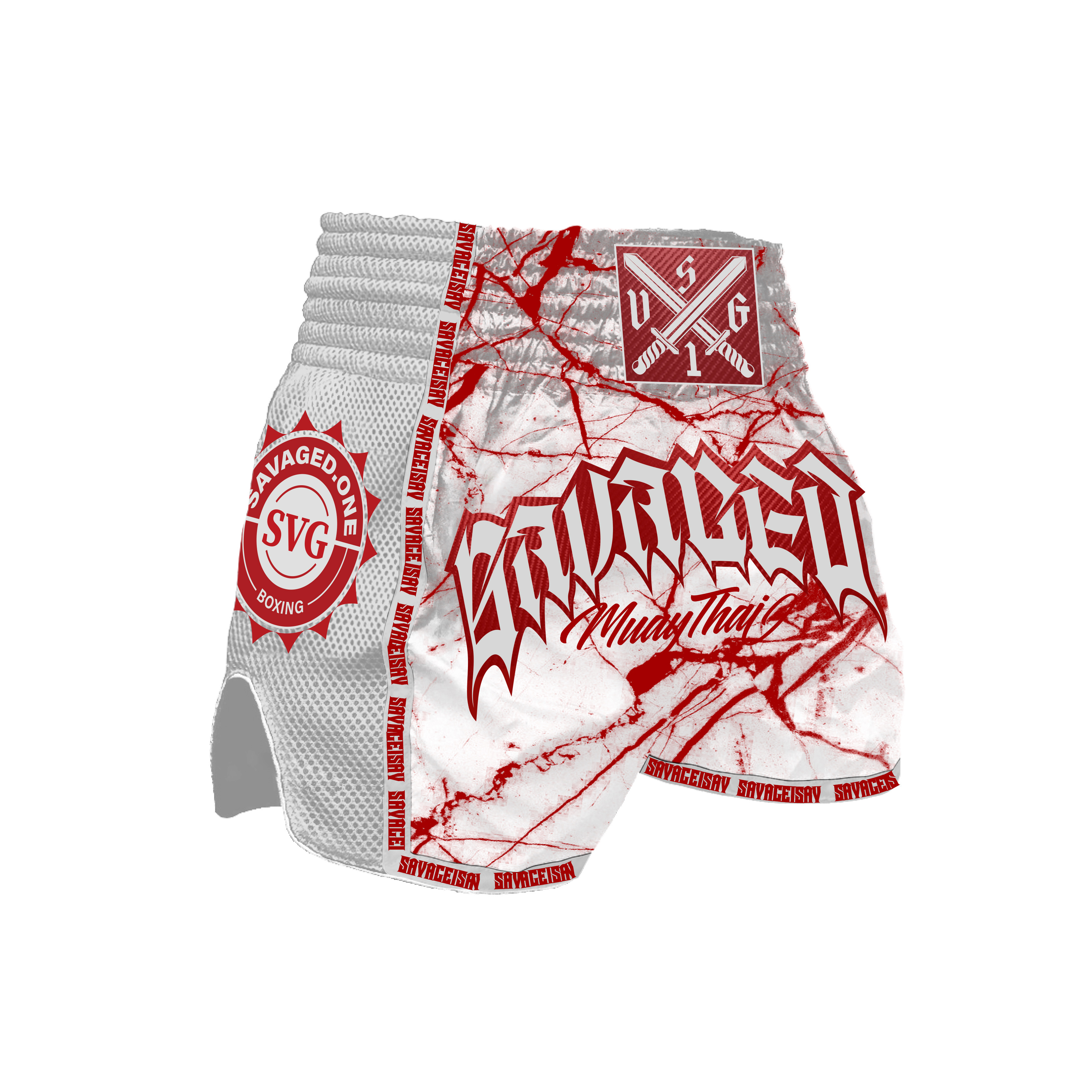 Embroidery muay thai shorts custom short muay thai kick boxing shorts