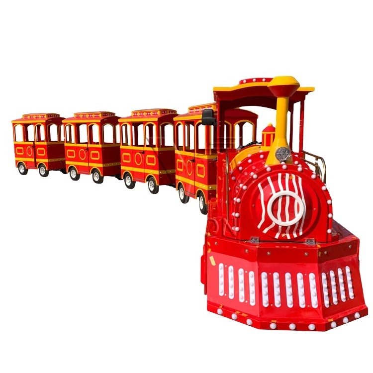 Vintage Road Kids Electric Kiddie Amusement Park Trackless Train For Sale