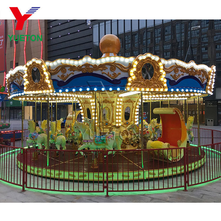 24 Seats Luxury Big Fairground Manege Forain Merry go round European Large Mange Carousel Horse Rides For Sale