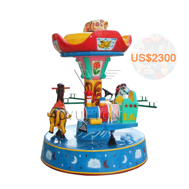 Professional Manufacturer Shopping Mall Amusement Park  Kids Small Kiddie Rides Mini Carousel For Sale