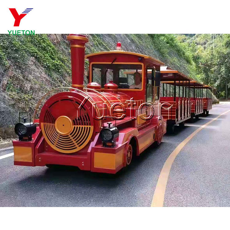 Outdoor Playground Amusement Park Rides Equipment Trackless Tourist Diesel Road Train For Sale