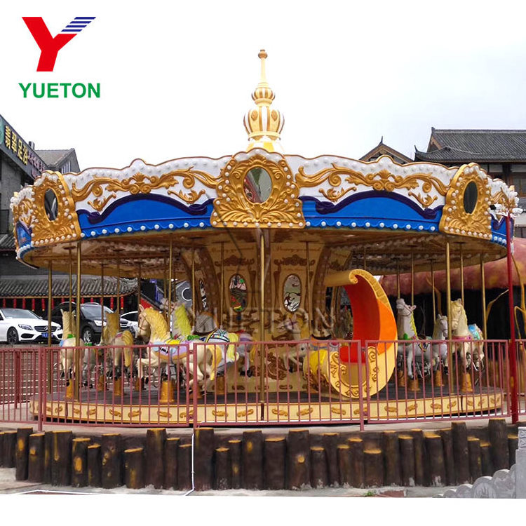 24 Seats Luxury Big Fairground Manege Forain Merry go round European Large Mange Carousel Horse Rides For Sale