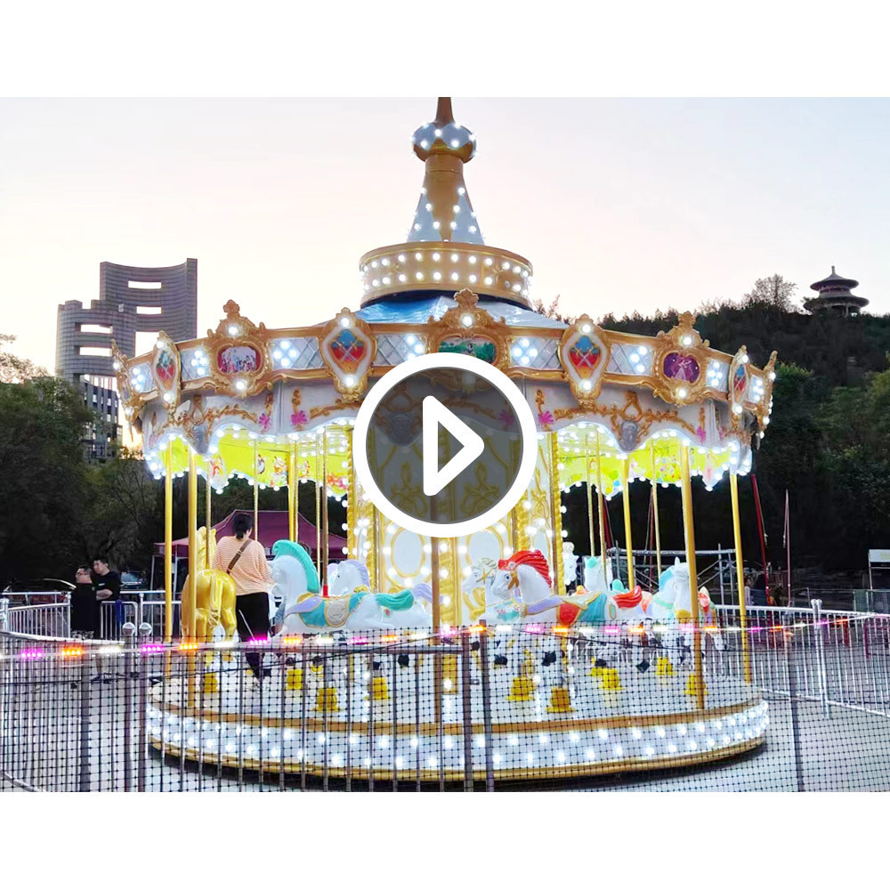 Merry Go Round Horses Carousel Ride With Trailer Mounted For Sale