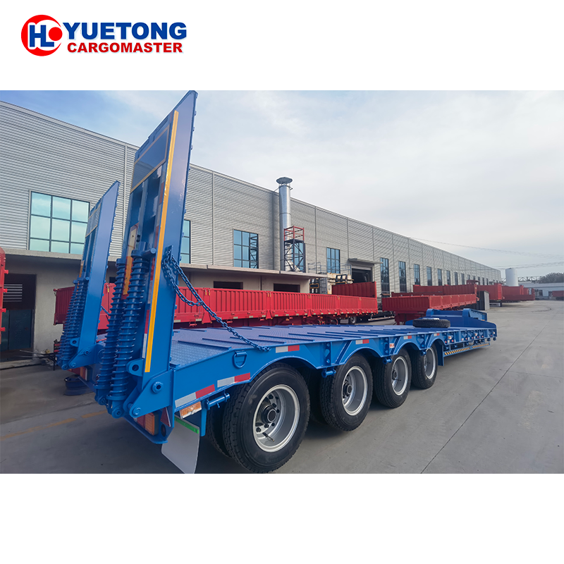 3 4 Axle Low Loader Bed Deck gooseneck Flatbed Container Transport Lowbed Lowboy Truck Trailer For Sale