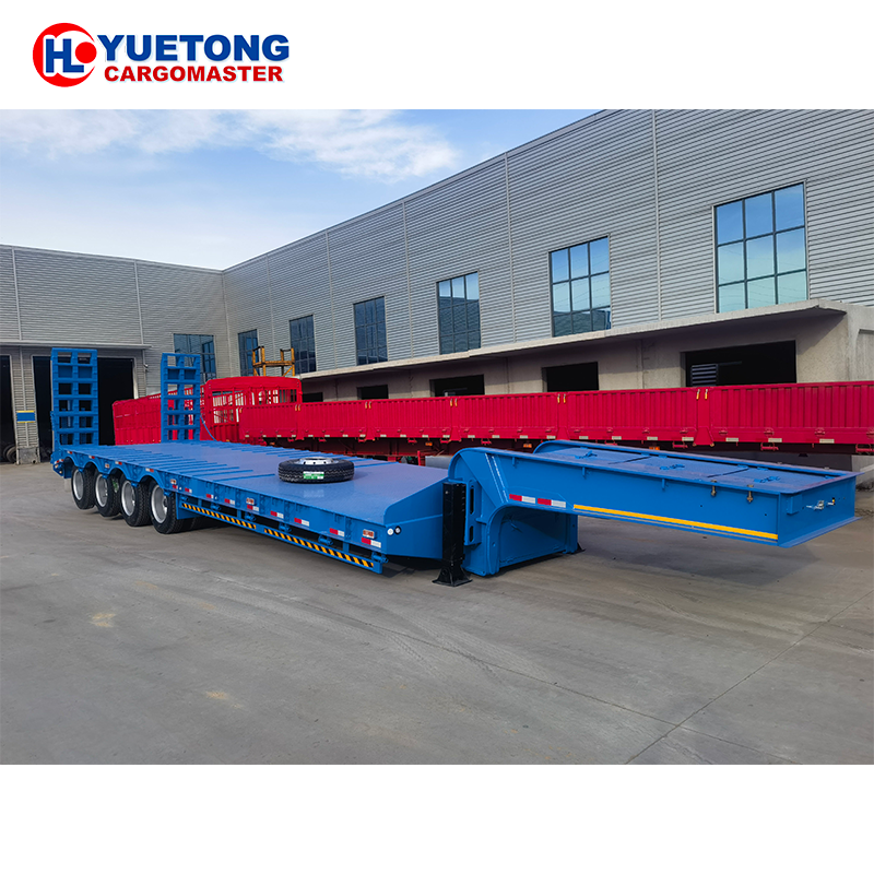 3 4 Axle Low Loader Bed Deck gooseneck Flatbed Container Transport Lowbed Lowboy Truck Trailer For Sale