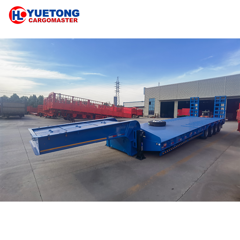 3 4 Axle Low Loader Bed Deck gooseneck Flatbed Container Transport Lowbed Lowboy Truck Trailer For Sale