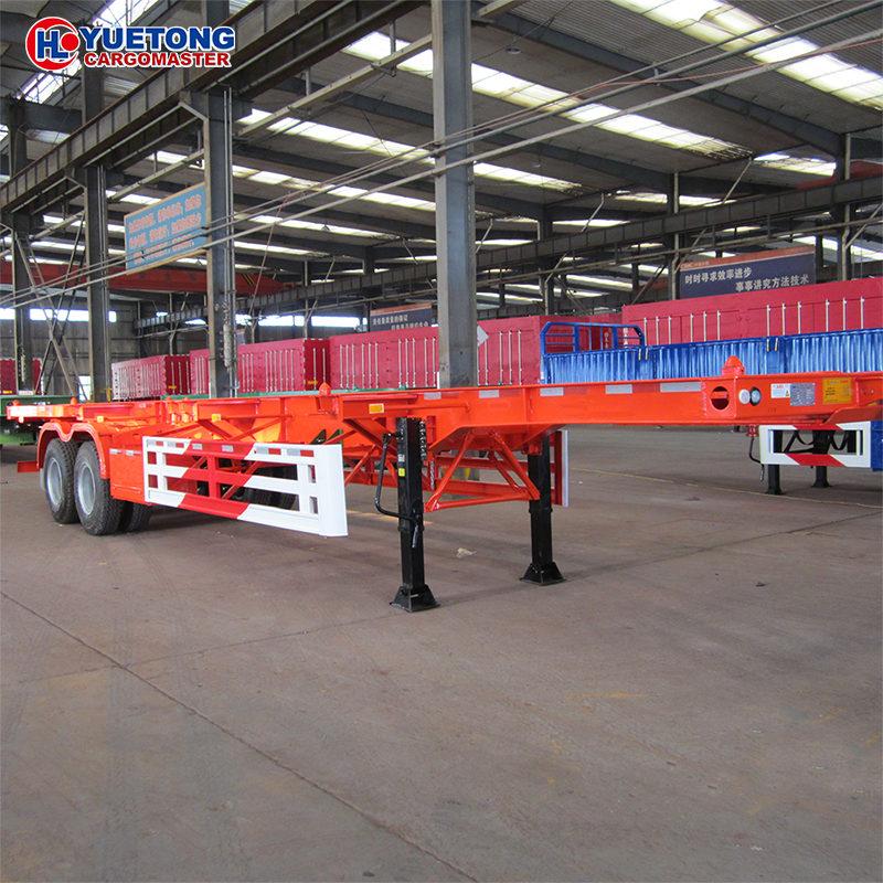 Transport 40 ft Container Twelve Twist Lock Tri Axles Mechanical Suspension Skeleton Container Chassis Semi Trailer