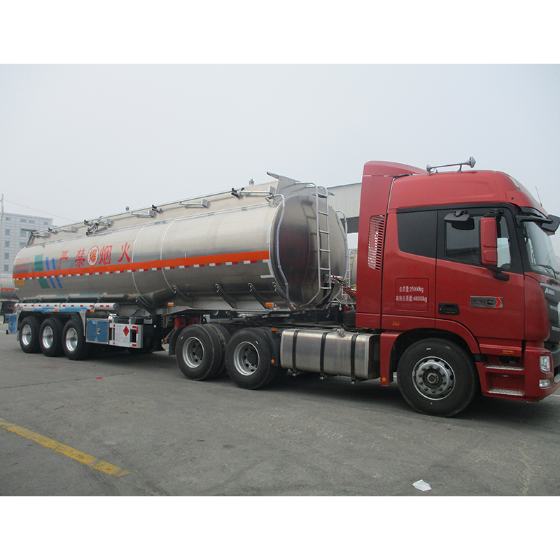 New Model carbon steel lined plastic tanker Aluminium Alloy Bottom Valve Aluminum Alloy Tank semi trailer