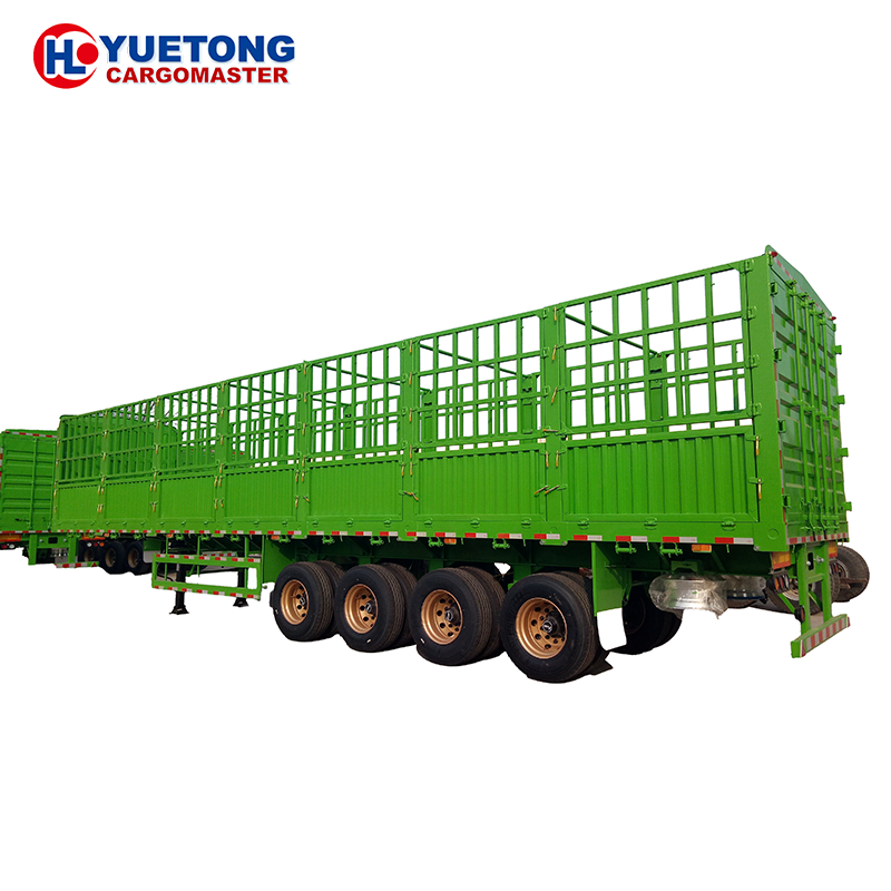 Factory superior quality Cargo Livestock Sugar Cane Stake Fence SemiTrailer For Sale 3 axles cargo transport semi trailer