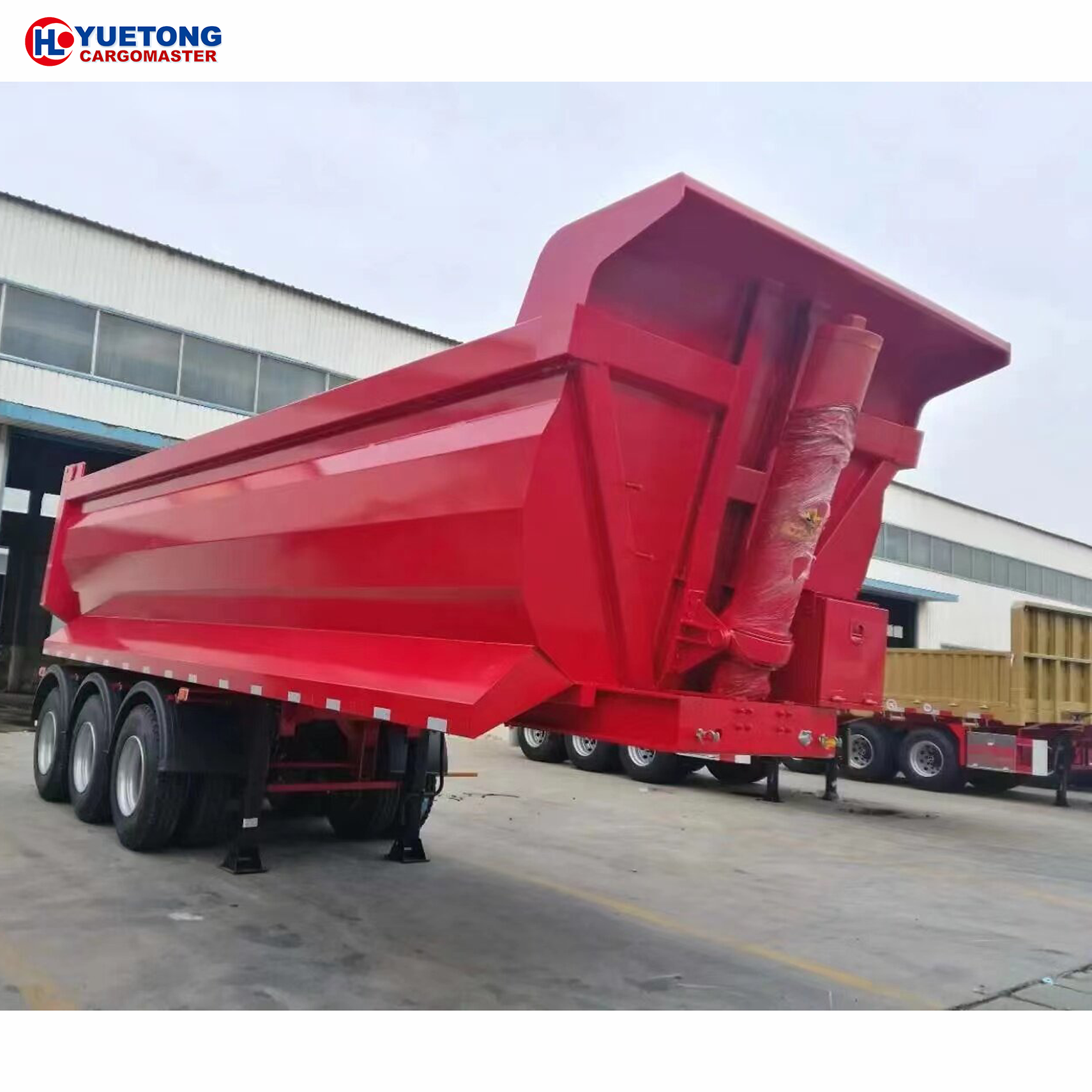 Good Price 7x16 8x16 8ton 10ton 30 ton automatic telescopic hydraulic 18 wheeler car dump truck tracked lobed flatbed trailer