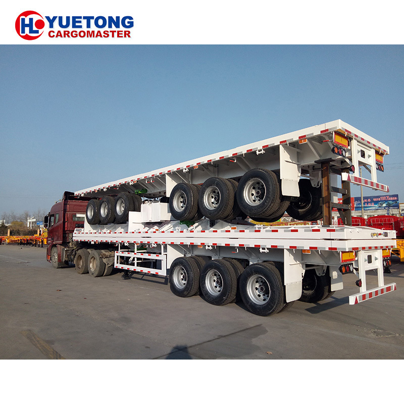 New Semi-trailer 3-axle Flat bed Semitrailer 40ft 20ft Container Logistic Transportation Truck 40ton Semi trailer