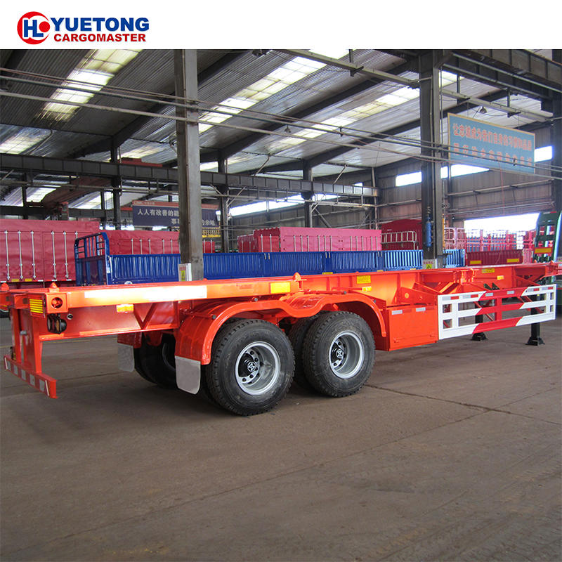 Transport 40 ft Container Twelve Twist Lock Tri Axles Mechanical Suspension Skeleton Container Chassis Semi Trailer