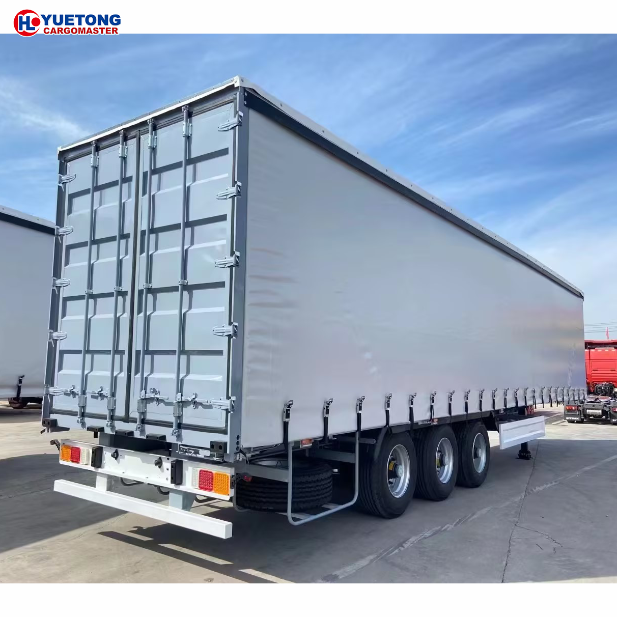 Factory Direct Utility Logistics Van Cargo Box Body Dry 3 Axles 2.0 Kingpin Fifth Wheel Van Semi Trailer with Side Curtain