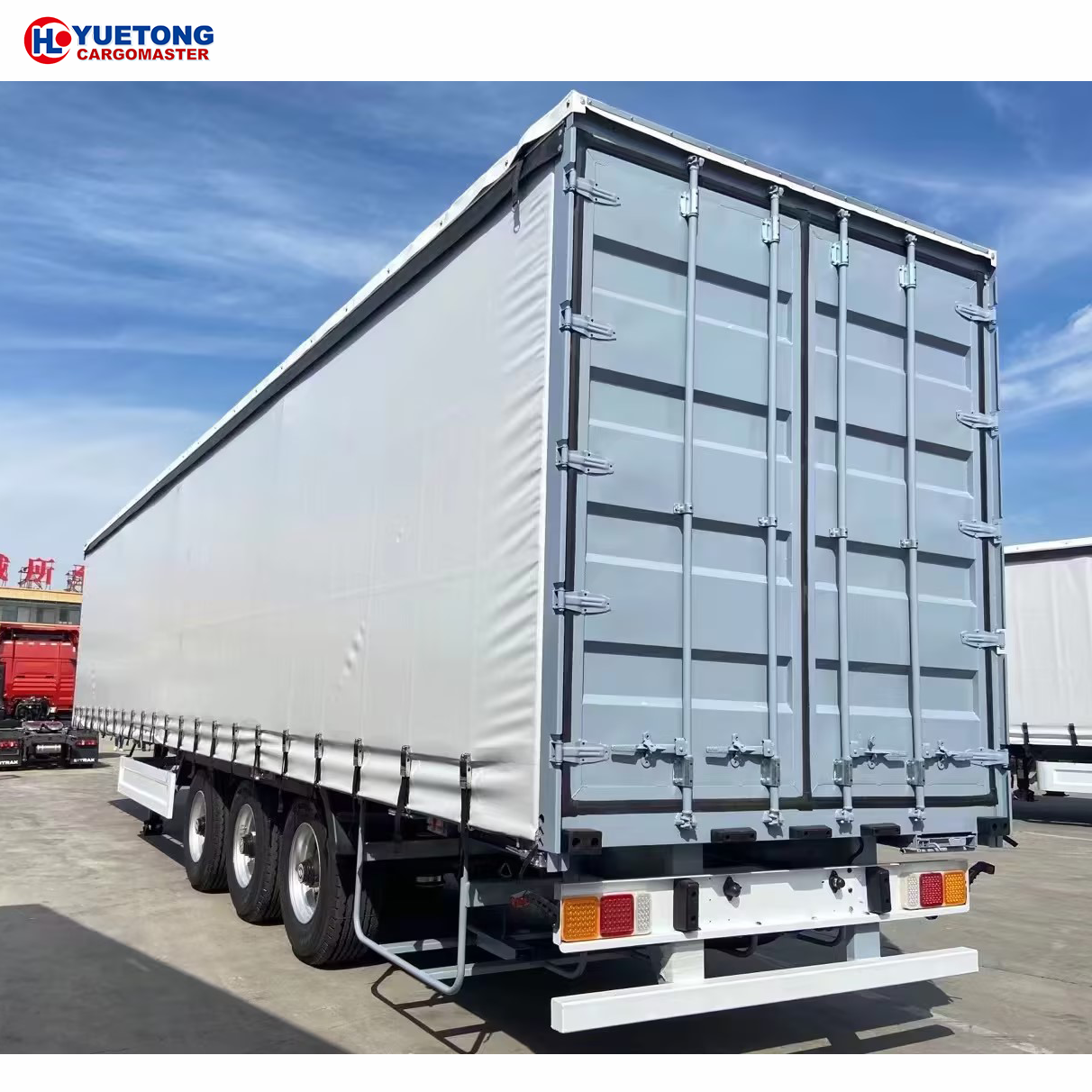 Factory Direct Utility Logistics Van Cargo Box Body Dry 3 Axles 2.0 Kingpin Fifth Wheel Van Semi Trailer with Side Curtain