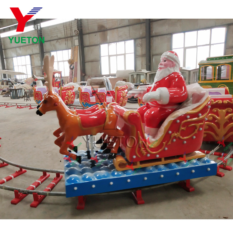 Shopping Mall 18 Seats Outdoor Kiddie Funny Electric Theme Amusement Park Rides Christmas Train With Track