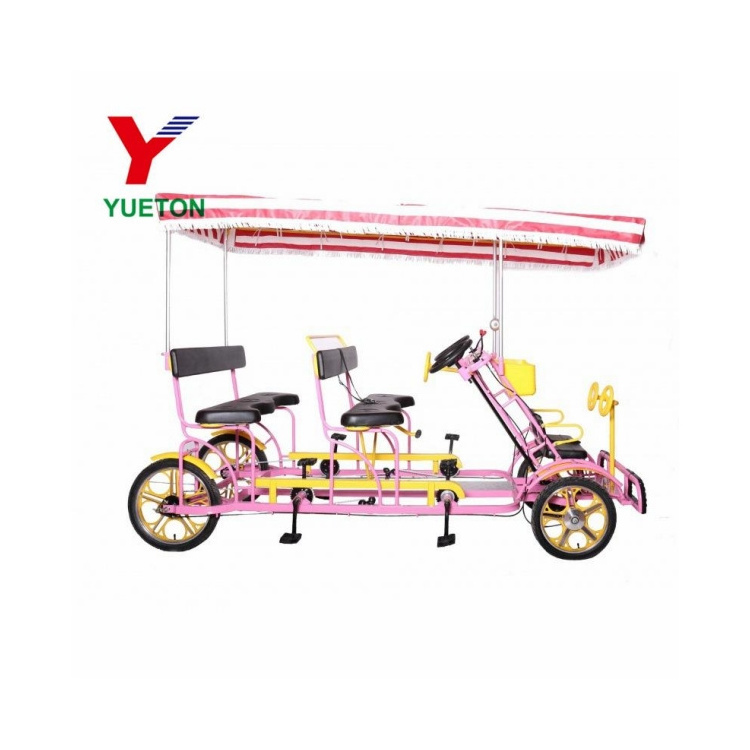 Park Seaside Family 4 Wheel Pedal Bike Adult Pedal Car Sightseeing Tandem Bike