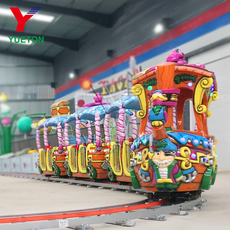 Fair Ground Rides Attractions Fun Park Equipment Fiberglass Attractive Holiday Train With Track