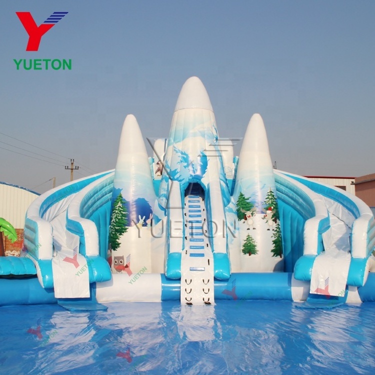 Adult Size Kids Big Kahuna Banzai Wahoo Giant Bounce Round Inflatable Water Slide