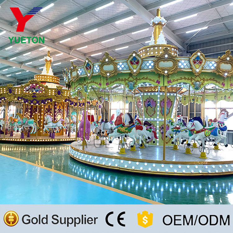 China Manufacturer Fairground Attraction Kids Carousel Ride Fun Park Equipment For Sale Merry go round