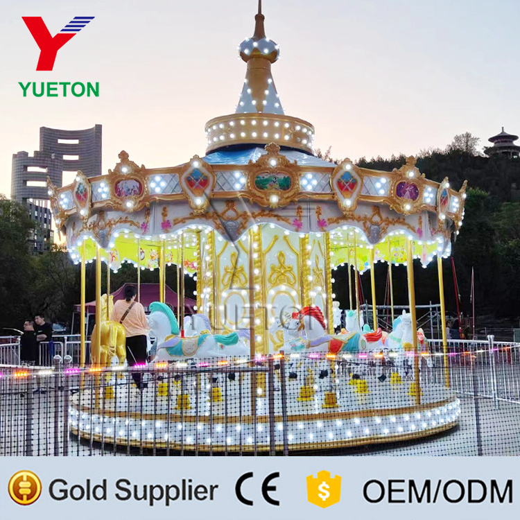 Amusement Park Plan Fiberglass Material Merry Go Round Carousel Horse Carousel Kids Carousel Ride For Sale