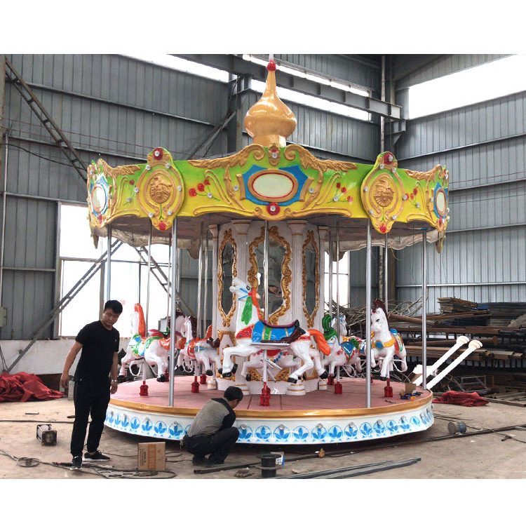 12 Seats Fairground Kids Attractions Amusement Park Merry Go Round Carousel Horse Rides Children Electric Carroussel For Sale