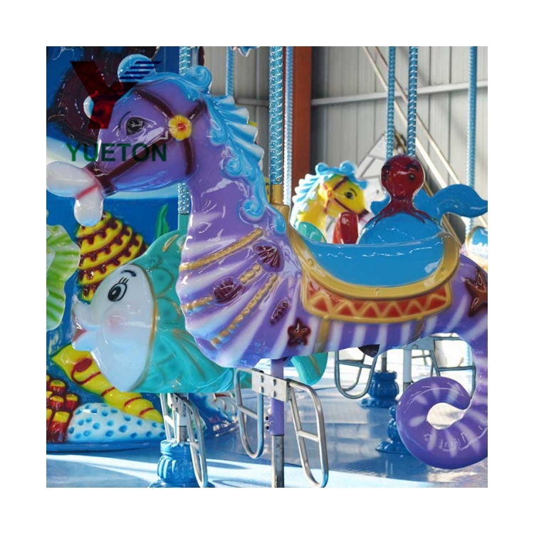 Park Game Amusement Luxury Christmas 16 Seats Rides Swing Ocean Theme Carousel For Sale