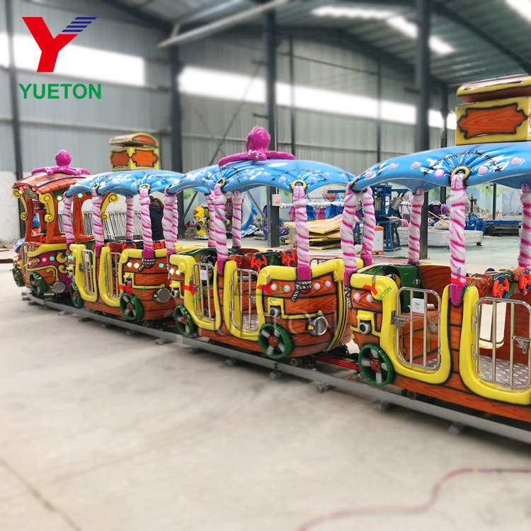 Fair Ground Rides Attractions Fun Park Equipment Fiberglass Attractive Holiday Train With Track