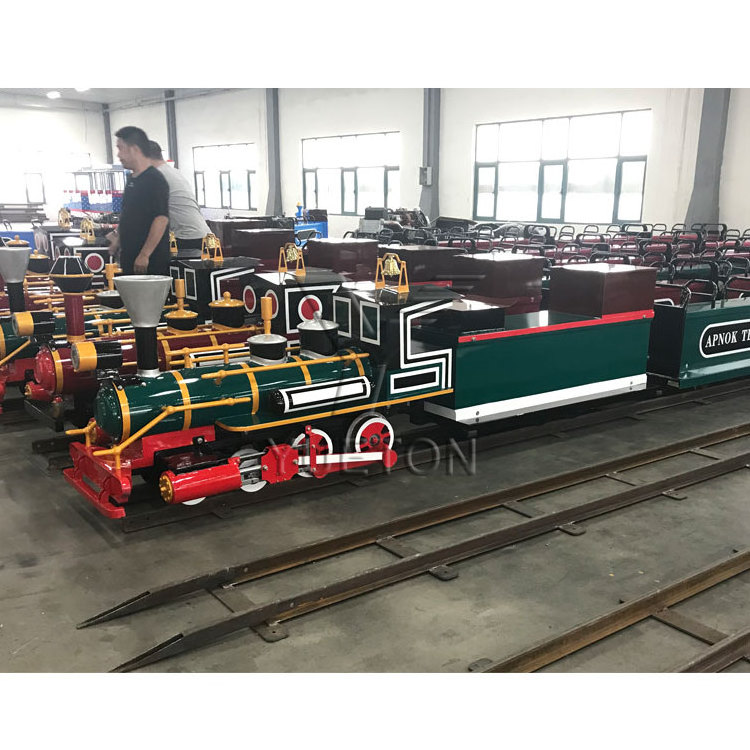 High Quality Theme Park Attraction Outdoor Steam Locomotive Mini Train Ride Amusement Park Miniature Trains For Kids And Adult