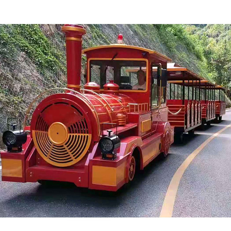 Wholesale Price 27 42 72 Passengers Outdoor Diesel Electric Amusement Park Rides Tourist Dotto Road Trackless Train For Sale