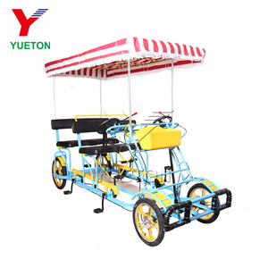 New Design Double Quad Bike Sightseeing Tandem Bicycle Four People Bicycle Tandem