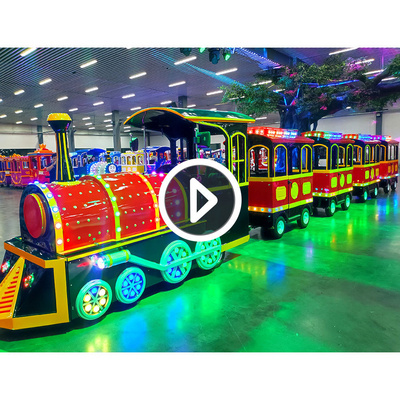 24 Seats 4 Wagons Shopping Mall Vintage Kiddie Amusement Park Road Kids Mini Express Wattman Electric Trackless Train