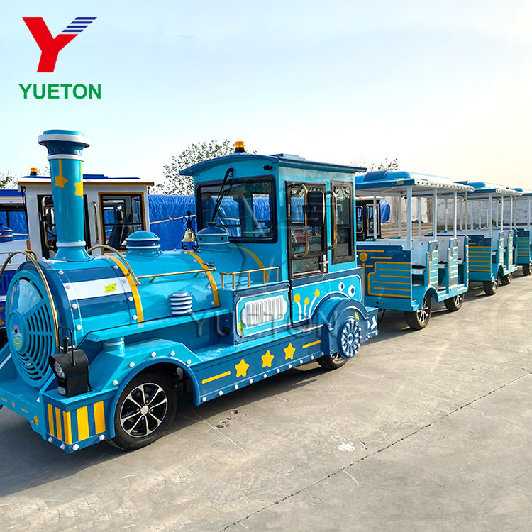 Wholesale Price 27 42 72 Passengers Outdoor Diesel Electric Amusement Park Rides Tourist Dotto Road Trackless Train For Sale