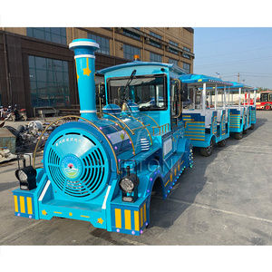 27 Seats Fun Attraction Manege Amusement Park Equipment Rides Electric Diesel Road Sightseeing Tourist Trackless Train For Sale