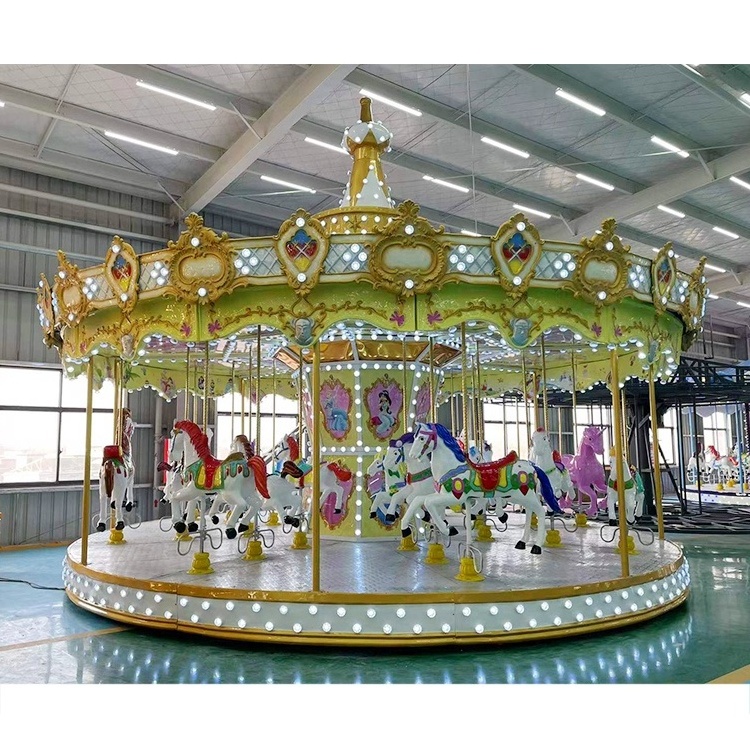 China Manufacturer Fairground Attraction Kids Carousel Ride Fun Park Equipment For Sale Merry go round