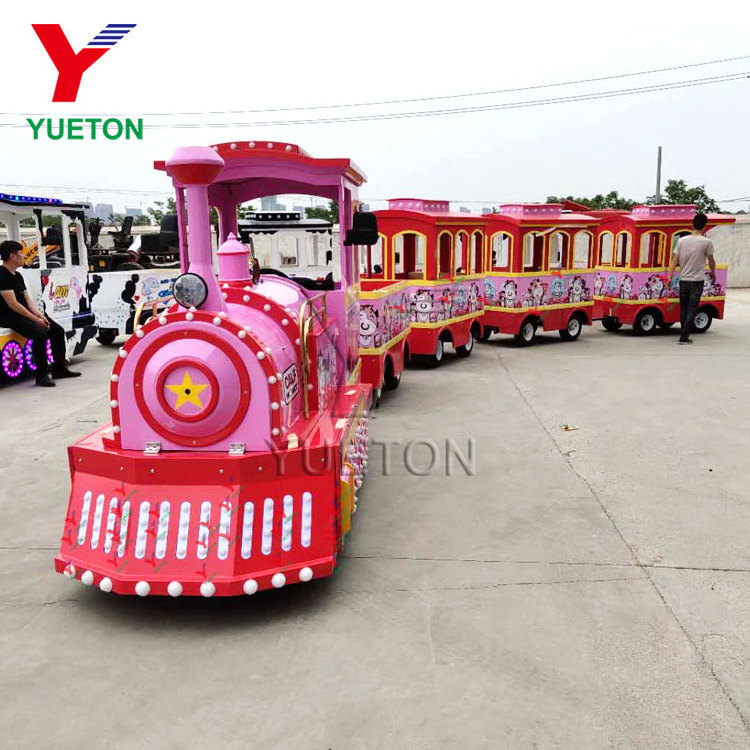 Amusement Park Electric Pink Trackless Train Wattman Trackless Train For Kids