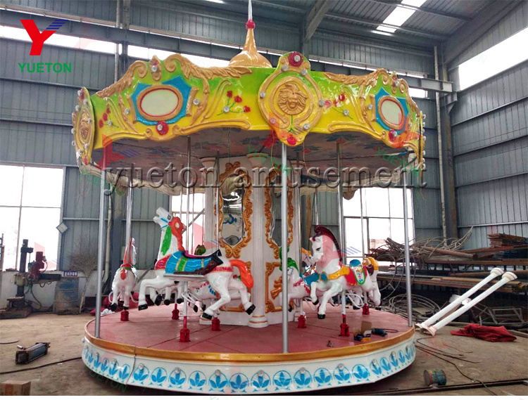 12 Seats Fairground Kids Attractions Amusement Park Merry Go Round Carousel Horse Rides Children Electric Carroussel For Sale