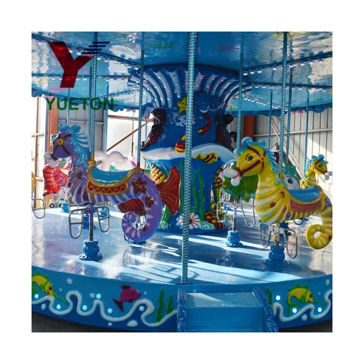 Park Game Amusement Luxury Christmas 16 Seats Rides Swing Ocean Theme Carousel For Sale