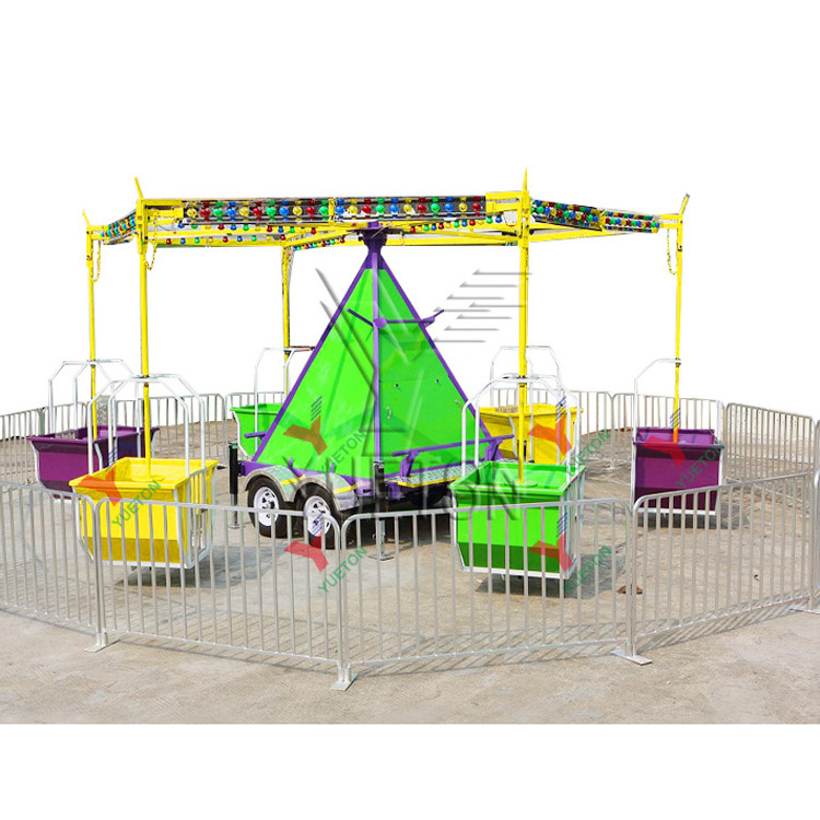 Customized Mobile Amusement Park Carnival Game Flying Chair Trailer Mounted Portable Flying Chair For Sale