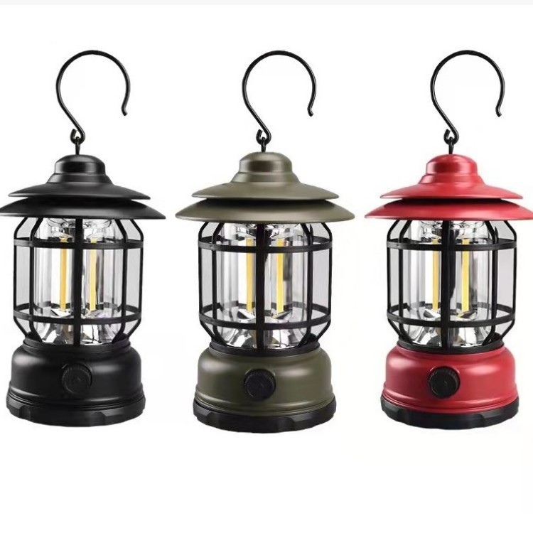 NPOT Outdoor Camping Lantern Atmosphere Lighting Camping lamp Retro Camping Lantern USB Charging Tent Campsite lamp